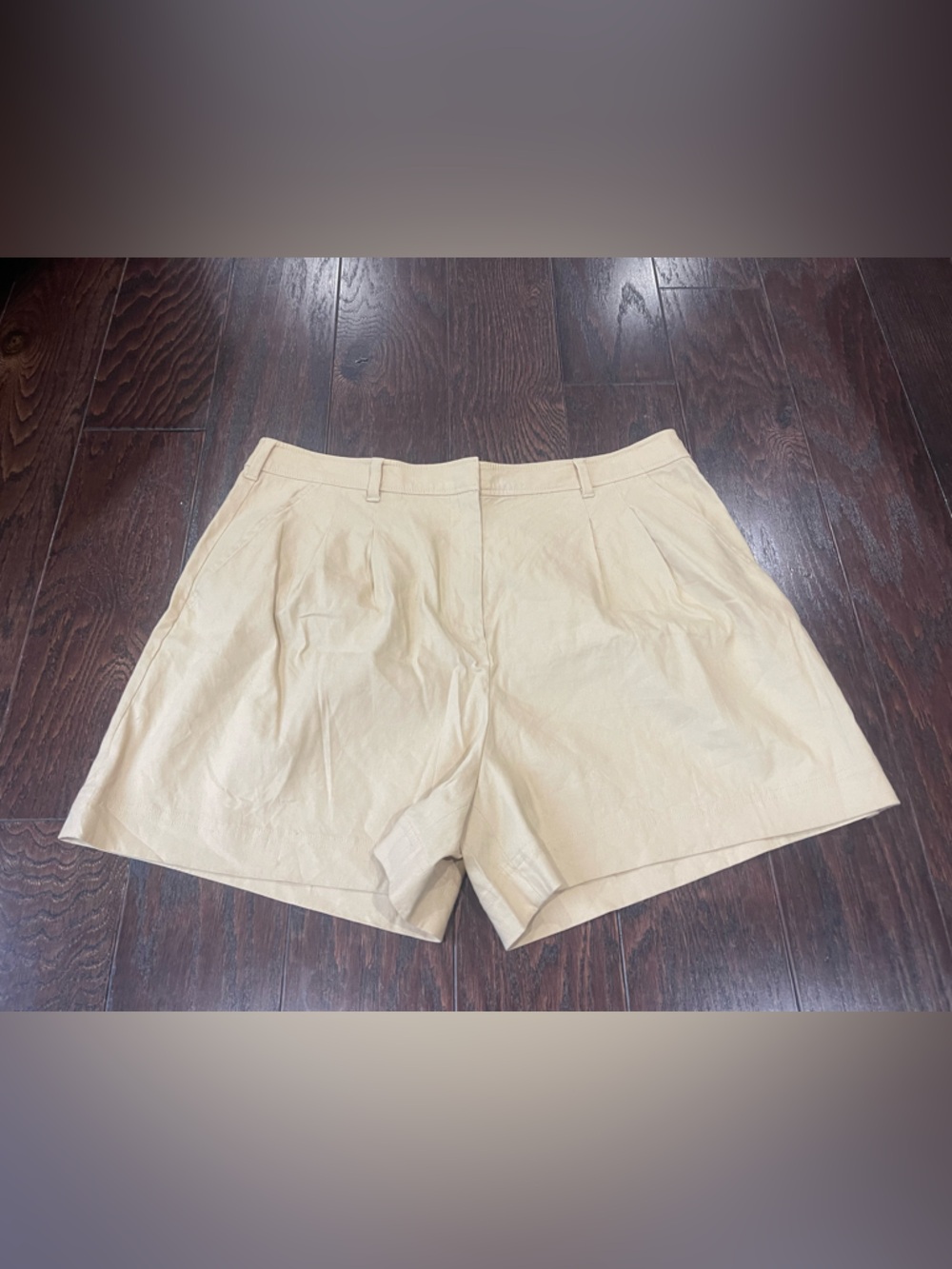 Simkhai Women Linen Blend Natural Khaki Shorts Size 14 NEW